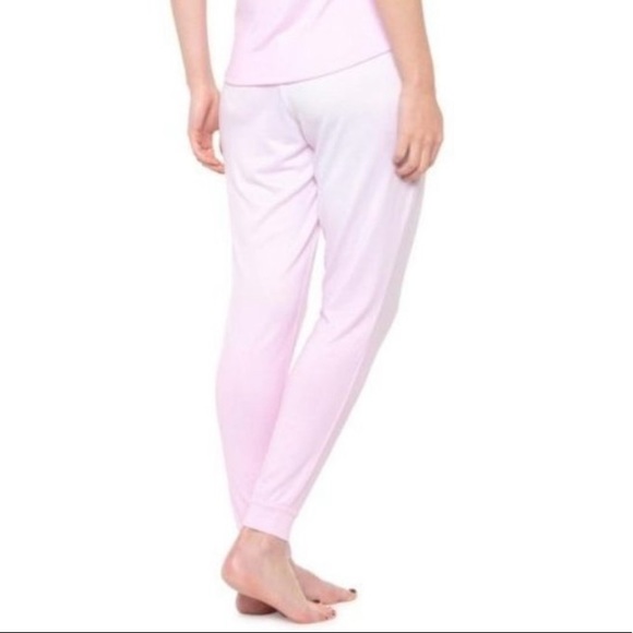 Born Pink White Dip-Dye Hacci Cozy Ombre Soft Lounge Jogger Pants Large - Picture 2 of 8